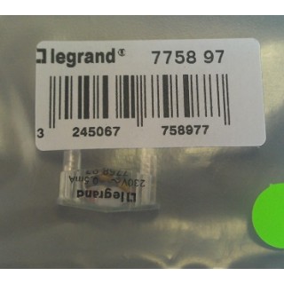 Legrand valena 775897 лампа запасная зеленая 230B, 0.5mA